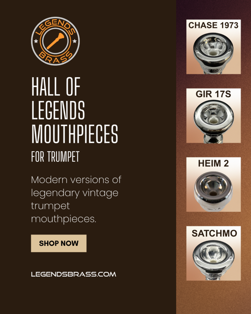 Hall of Legends trumpet mouthpieces from Legends Brass