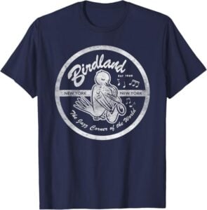 retro birdland jazz club t-shirt