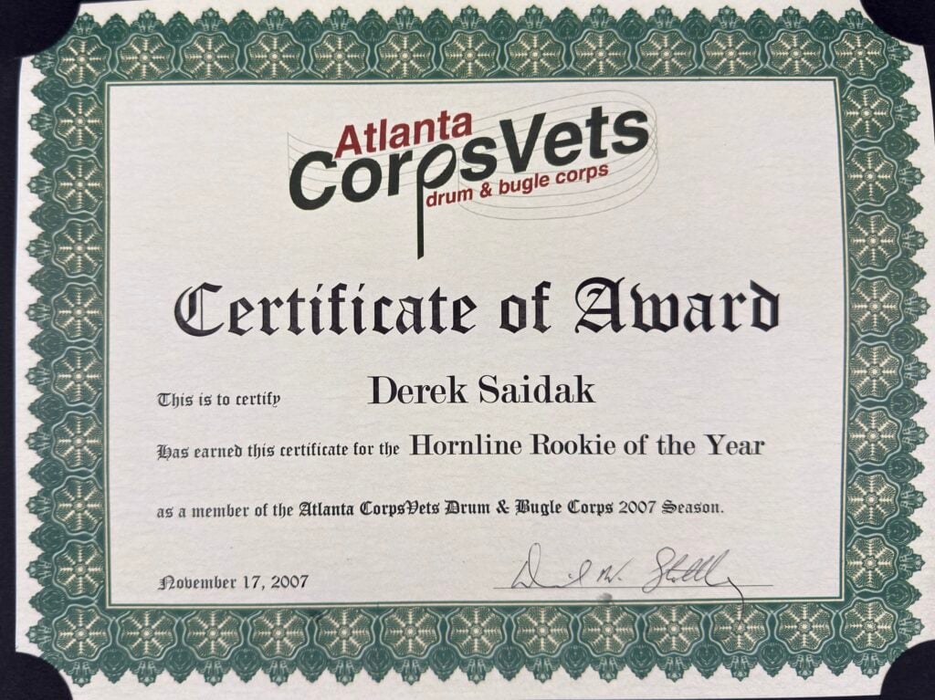 Derek Saidak marched with the Atlanta CorpsVets